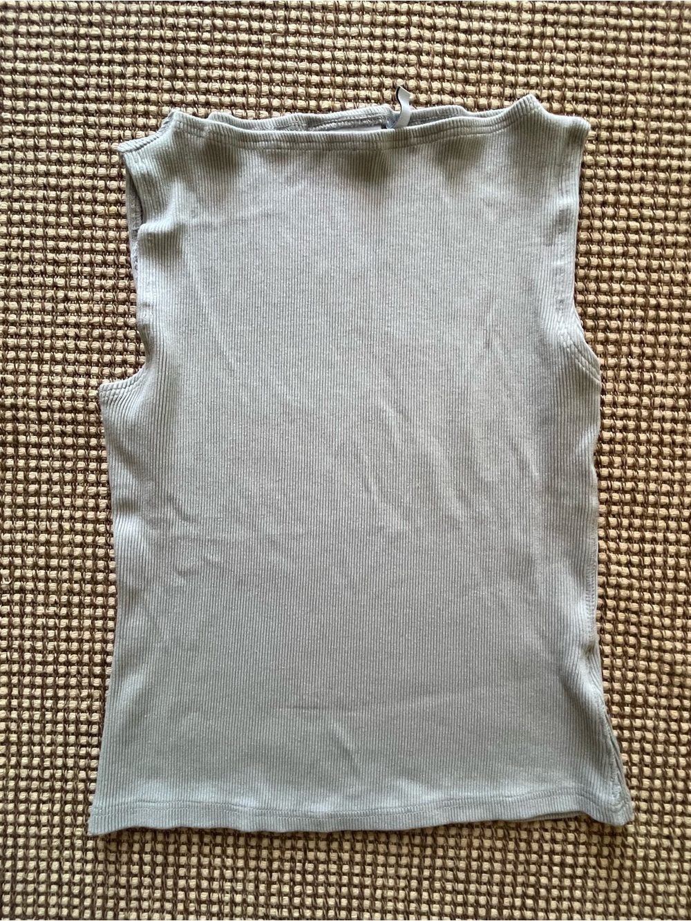 Weekday Slim Ribbed Tee in Gray